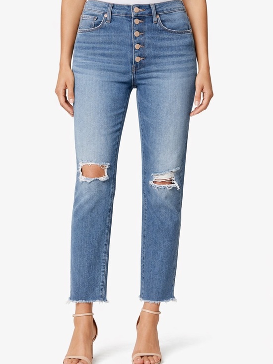 MOTHER Denim - MOTHER Pixie Dazzler High-Rise Button-Fly Distressed Jeans - Light Blue